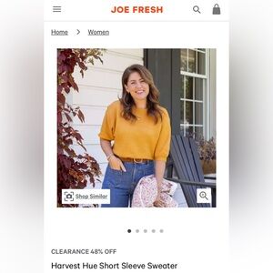 NWT Joe Fresh x Jillian Harris Harvest Hue Short Sleeve Sweater